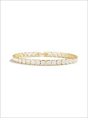 14K Gold Filled Tennis Bracelet Bezel CZ Dainty Bracelet for Women